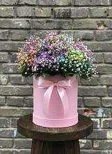 Цветочная композиция из Гипсофила и Розы в шляпной коробке #REPLACE_PRED# Беково