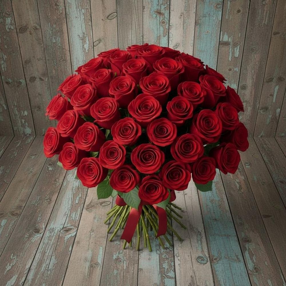 Букет 55 Красных роз Фридом в Беково
