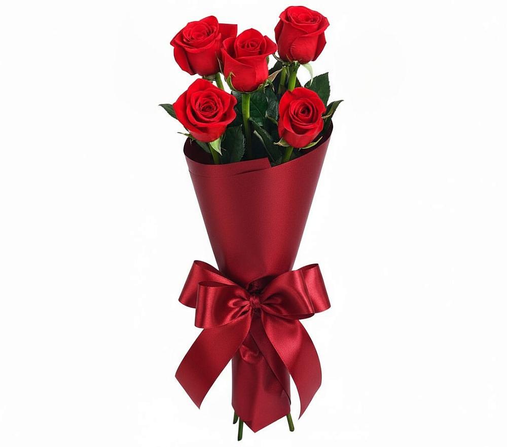 Букет 5 Красных роз Эдлесс Лав в Беково