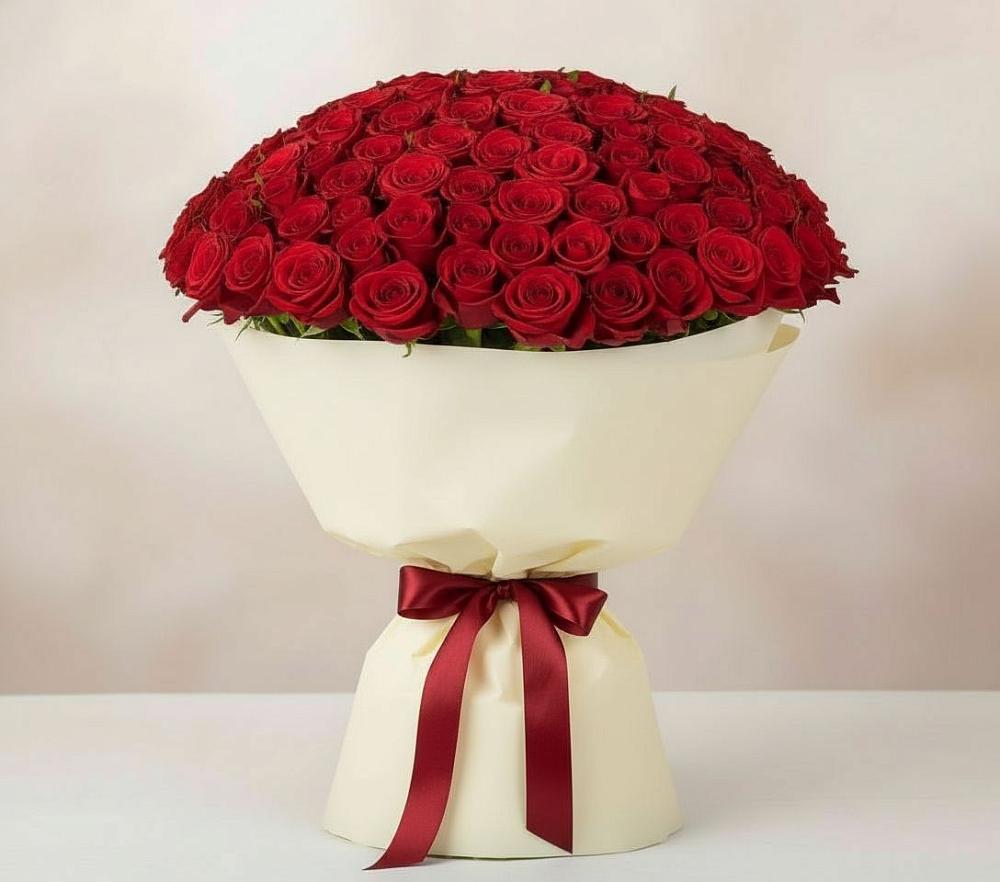Букет 101 Красная роза Милано в Беково