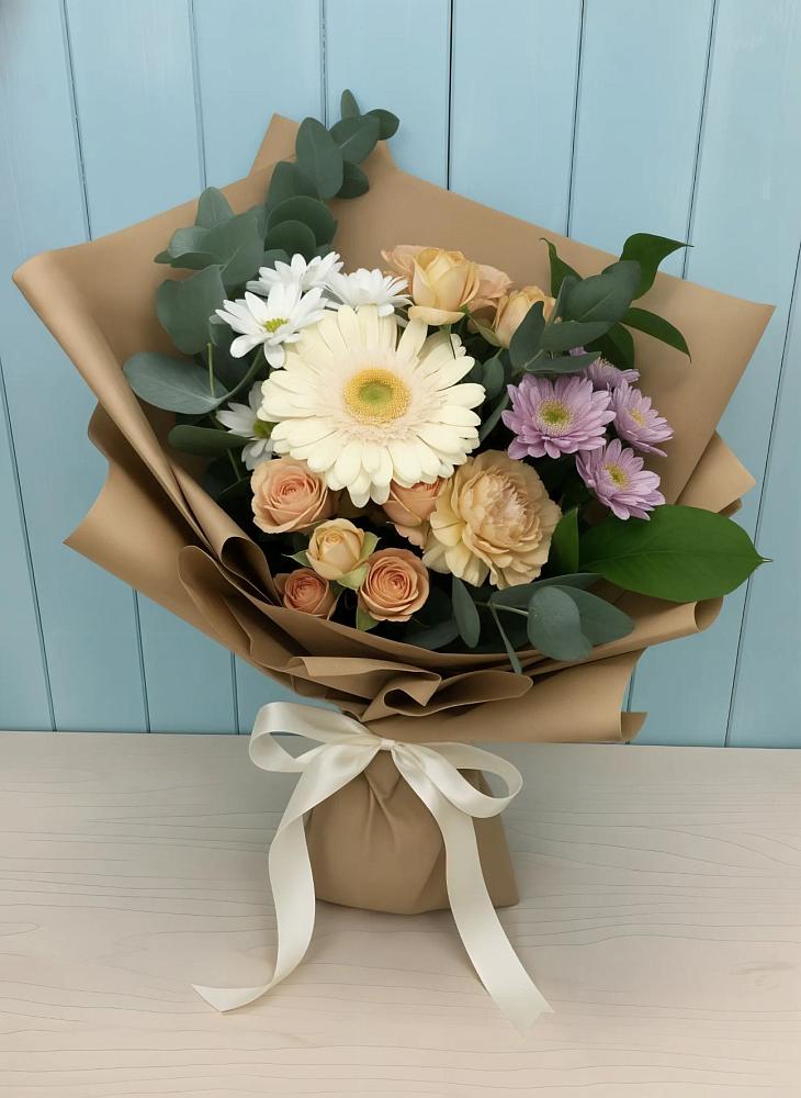Букет цветов из: Герберы и Хризантемы в Беково