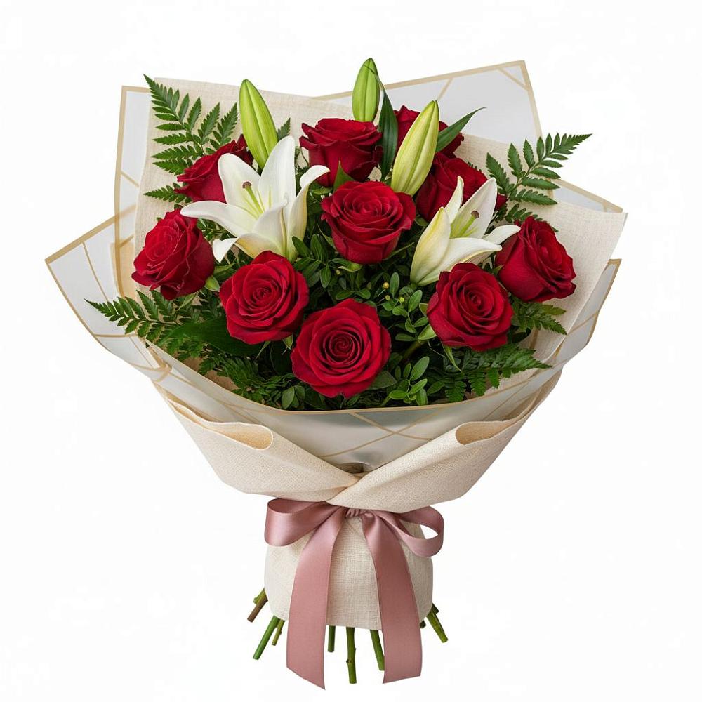 Букет цветов из: Лилии и Розы в Беково