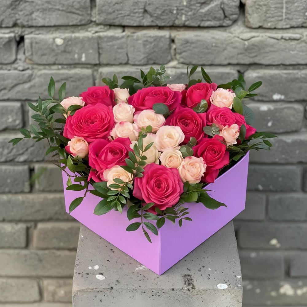 Цветочная композиция из Розы в коробке в Беково