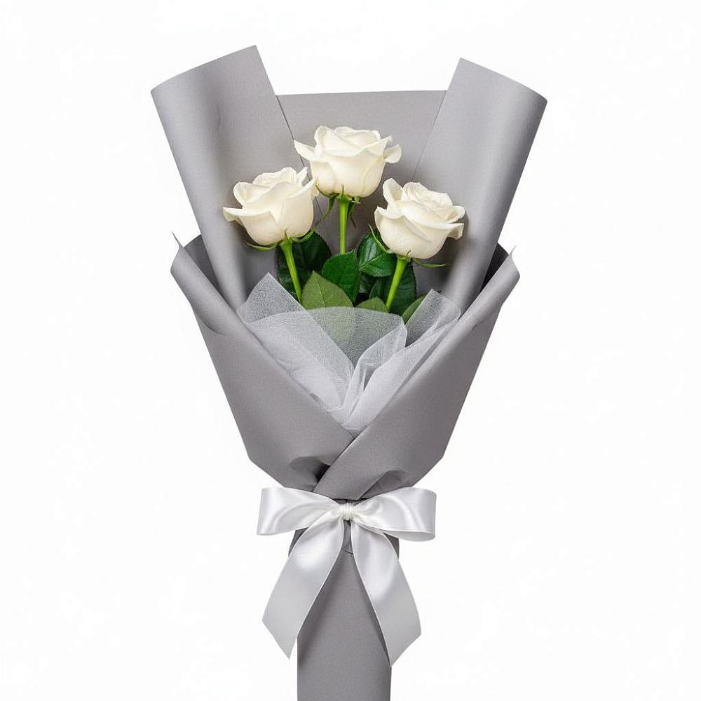 Букет 3 белые розы в Беково