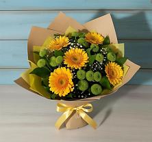 Букет цветов из:  Герберы и Хризантемы в Беково
