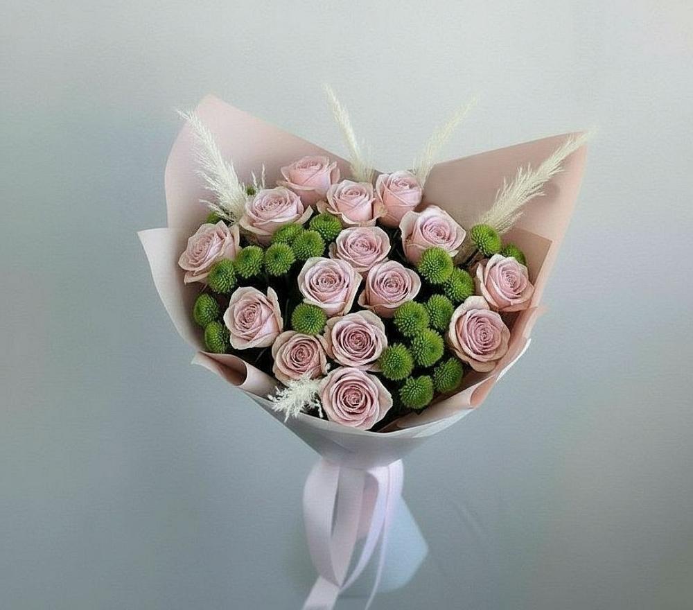 Букет цветов из: Розы и Хризантемы в Беково