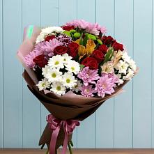 Букет цветов из:  Розы, Хризантемы и Альстромерии в Беково