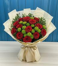 Букет цветов из:  Розы и Хризантемы в Беково