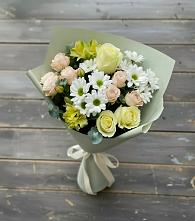 Букет цветов из:  Альстромерии, Розы и Хризантемы в Беково