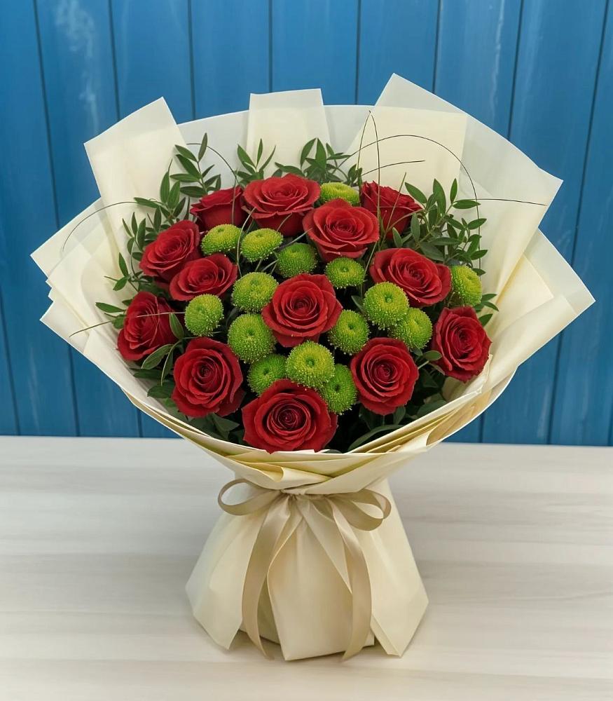 Букет цветов из: Розы и Хризантемы в Беково